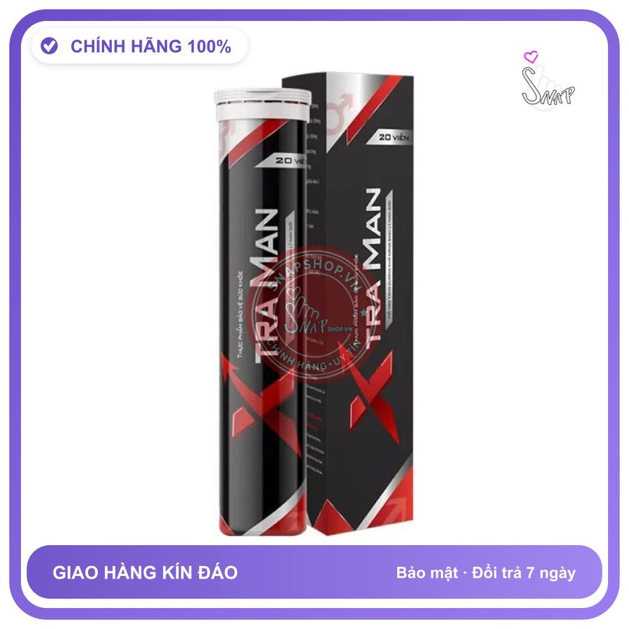 Sản Phẩm Chính Hãng Loại 1 - Viên Sủi Hỗ Trợ Xtraman Lọ 20 Viên Hỗ Trợ Tăng Cường Sinh Lý Cho Nam