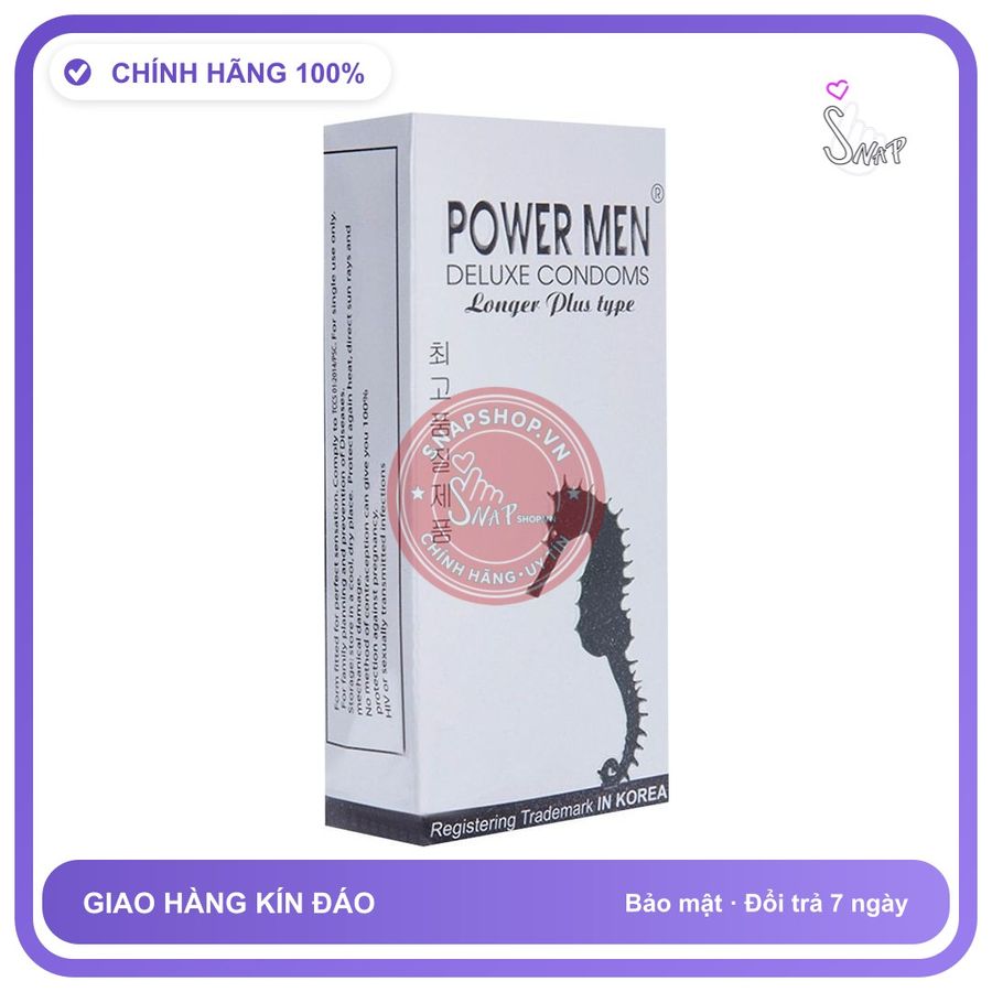 Hàng Nội Địa Cao Cấp - Bao Su Cao Cấp Gây Tê Kéo Dài Cho Nam Power Men Longer Plus Type 12s