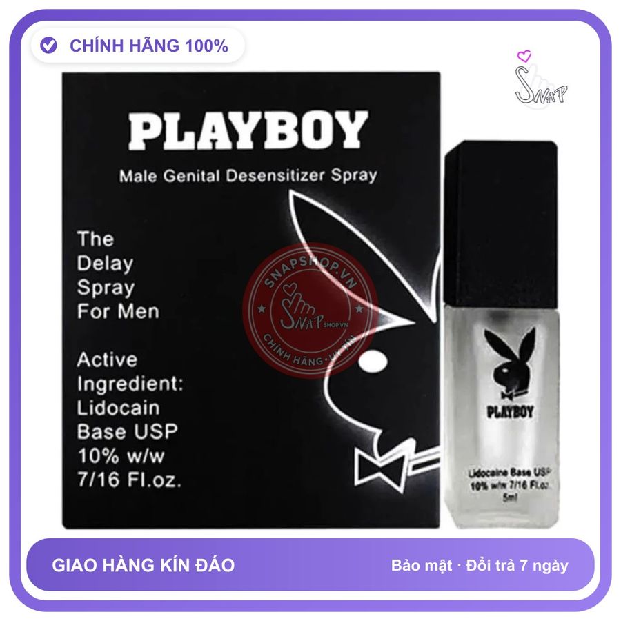 Bản Nhập Khẩu Cao Cấp - Dung Dịch Xịt UK Playboy Đen Kéo Dài Thời Gian 5ml