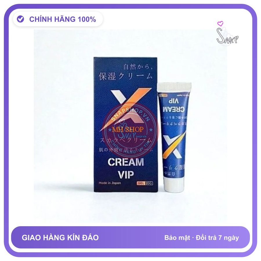 Dòng Cao Cấp Chính Hãng - Kem Thoa Vip Nhật - X Cream Vip Japan 20g Kéo Dài Thời Gian tốt Cho Nam Giới, X Cream Vip Japa