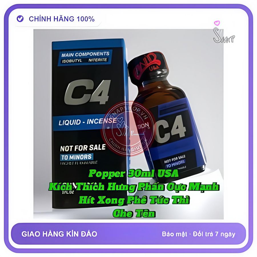 Popper 30ml USA, Hàng Chính Hãng Chất Lượng, Sỉ Giá Tốt, Che Tên 