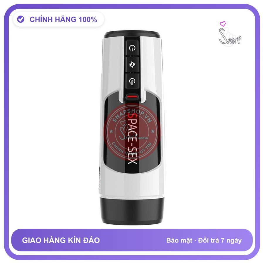 (Che Tên) Âm Đạo Giả Điện Tử Space Cup Sưởi Ấm 40°C, Giọng Nói 3 Ngôn Ngữ Chuẩn Auth