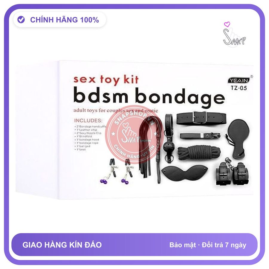 (Che Tên) Bộ dụng cụ bdsm 10 món cao cấp Cao Cấp Bảo Đảm