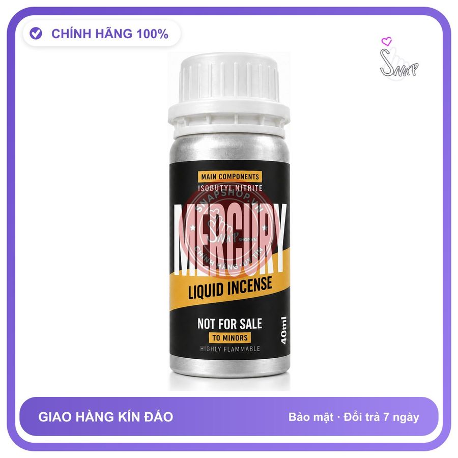 Chai hít tăng khoái cảm kích thích Popper Khô MERCURY 40ml Chính hãng