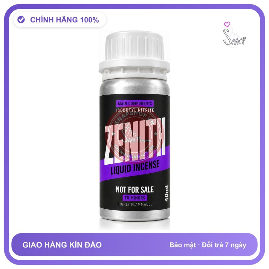 Chai hít tăng khoái cảm kích thích Popper Khô ZENITH 40ml Chính hãng
