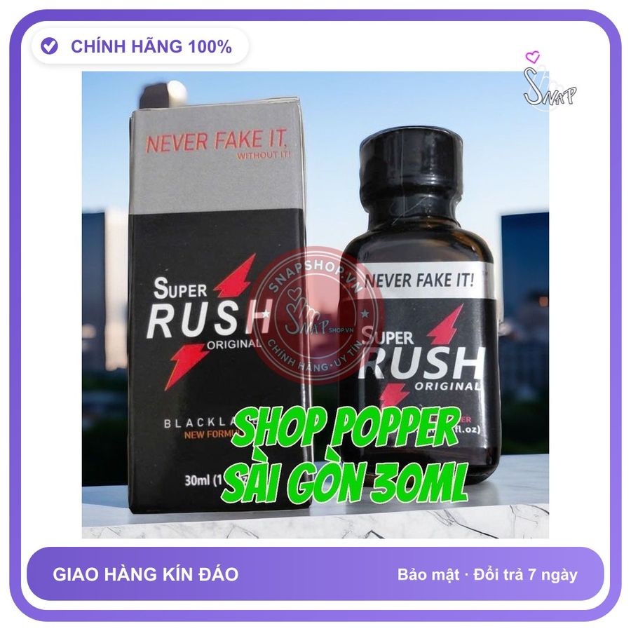 (Che Tên) Popper 30ml USA, Hàng Chính Hãng, Kích Thích Cực Mạnh, Không Chứa Tạp Chất, Sử Dụng Lâu Dài Hộp Trắng Kín