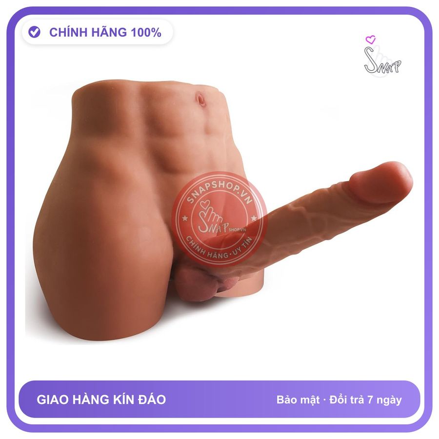 (Che Tên) Búp Bê Bán Thân Nam 3.7kg Dildo 21cm Uốn Cong 360° + Hậu Môn Sâu 14cm Unisex 2 Trong 1 Giao Nhanh Toàn Quốc