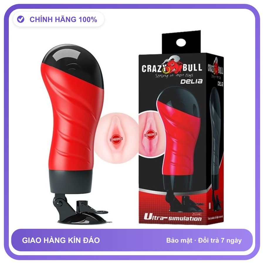 Âm đạo giả Hít rung dùng pin Baile Crazy Bull