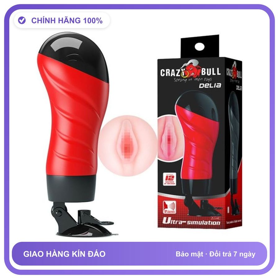 Âm đạo giả Hít rung có âm thanh dùng pin Baile Crazy Bull Pro