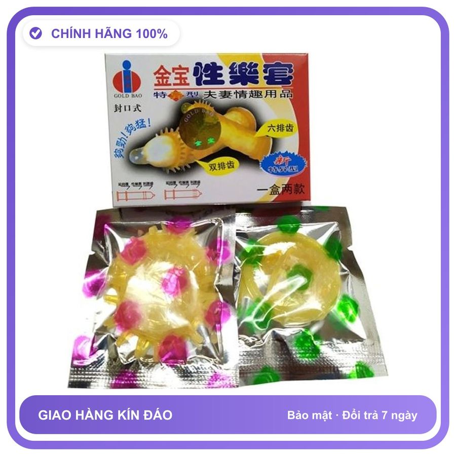Bao cao su gai bi kiểu Gai Gold 2 hộp Hộp 2 cái