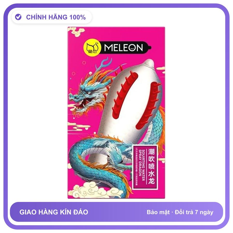 Bao cao su gai bi kiểu Râu Bi Meleon Dragon Hồng Hộp 2 cái