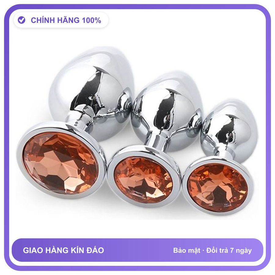 Plug phích cắm hậu môn Inox Đính Đá B