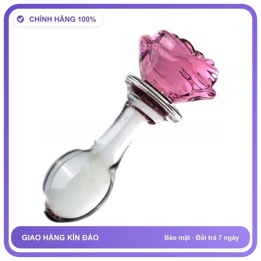 Plug phích cắm hậu môn Thủy Tinh Hồng Hoa - A