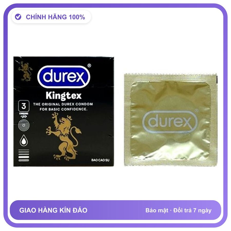 Bao cao su size nhỏ DKSH Durex Kingtex Hộp 3 cái