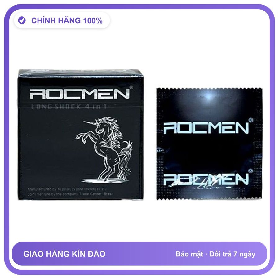 Bao cao su kéo dài quan hệ Đen Rocmen 1 hộp Hộp 3 cái