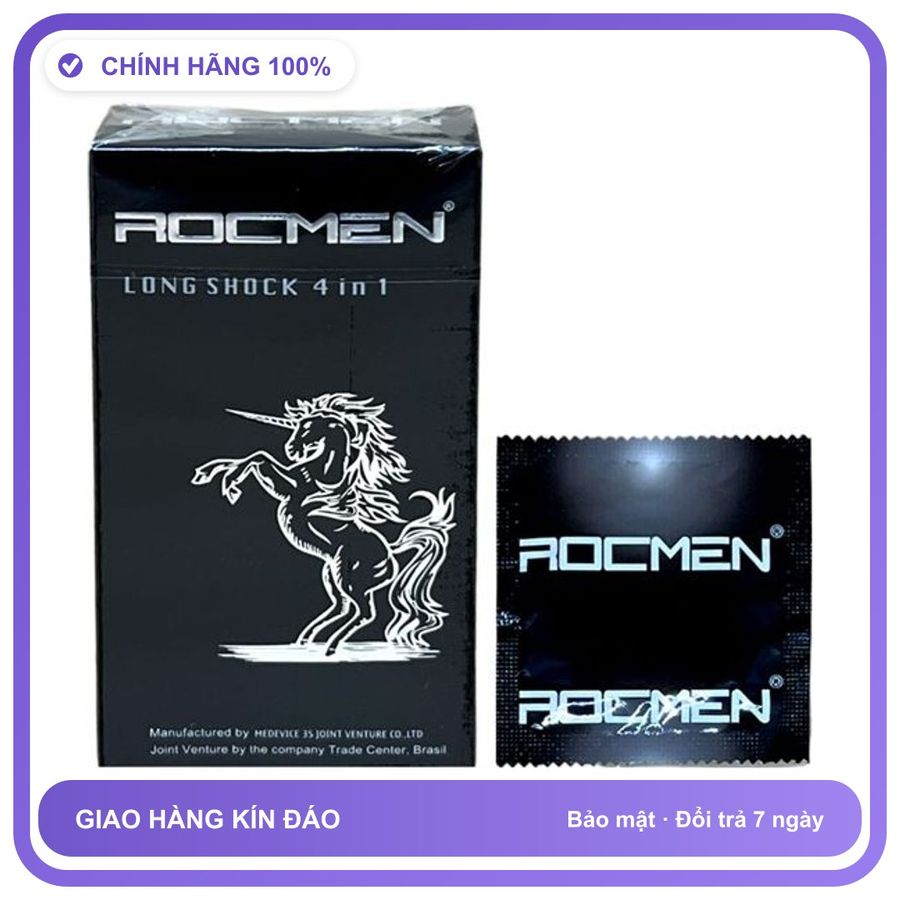 Bao cao su kéo dài quan hệ Đen Rocmen Hộp 12 cái