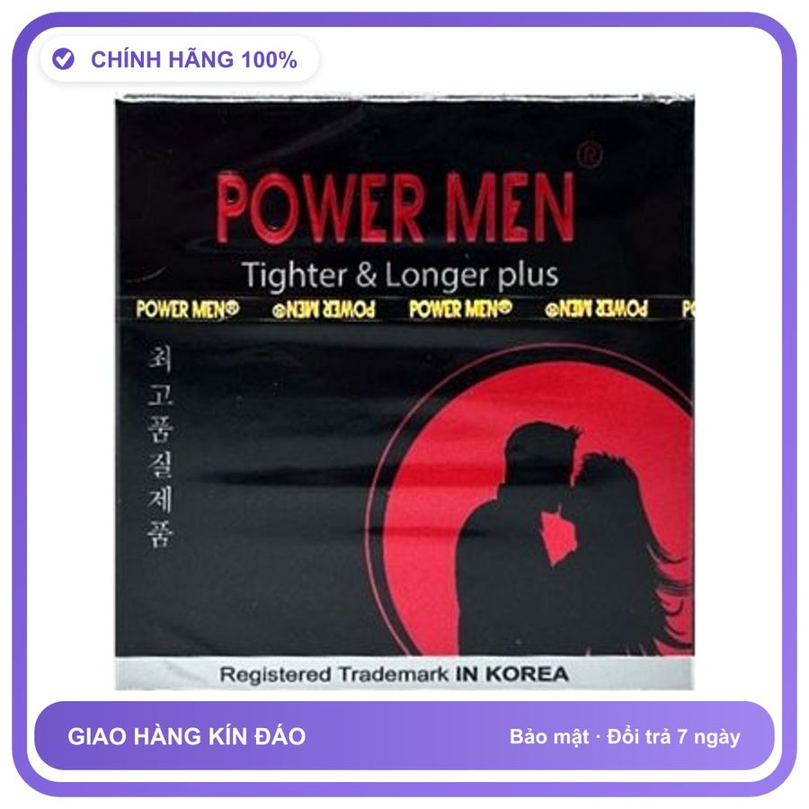 Bao cao su kéo dài quan hệ Powermen Tighter Longer Plus Hộp 3 cái