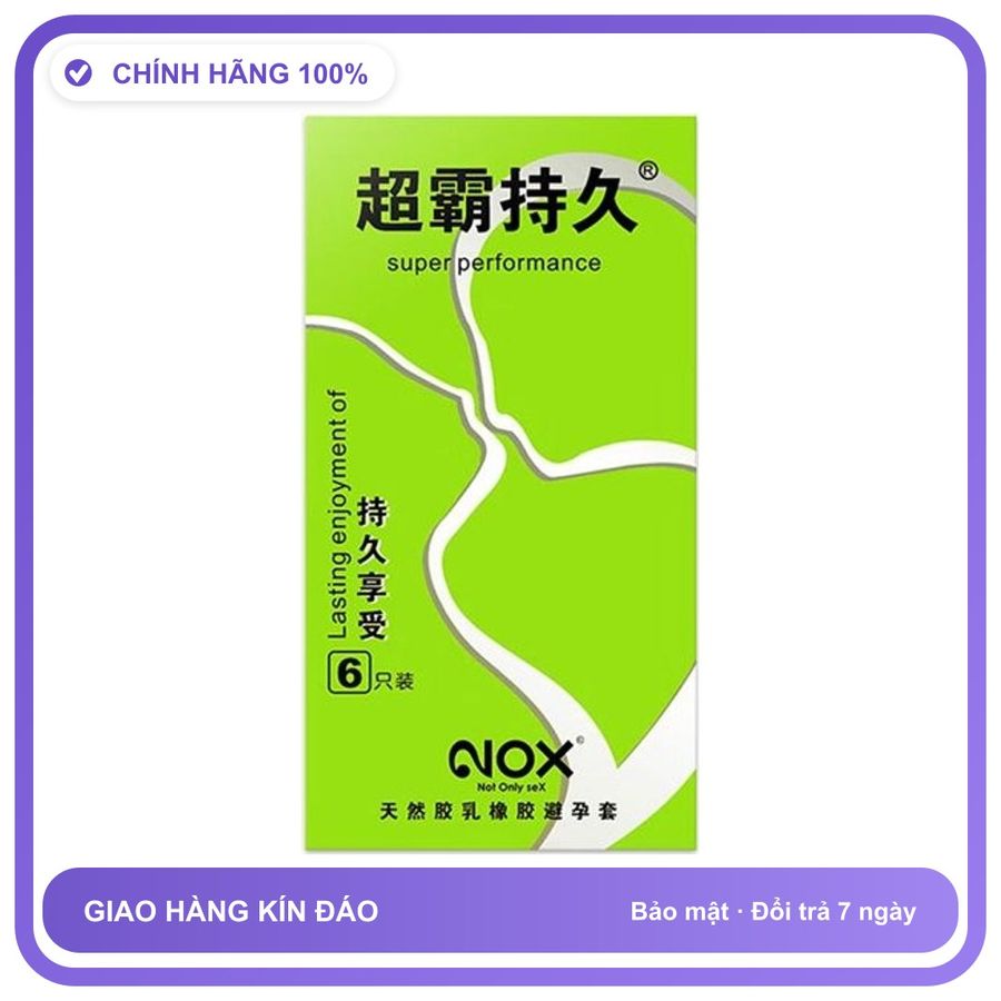 Bao cao su kéo dài quan hệ Nox Super Performance Hộp 6 cái