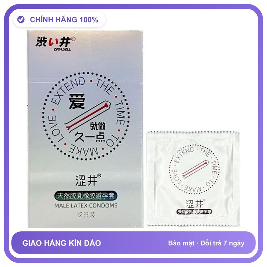 Bao cao su kéo dài quan hệ DryWell Long Lasting C-21 Hộp 12 cái