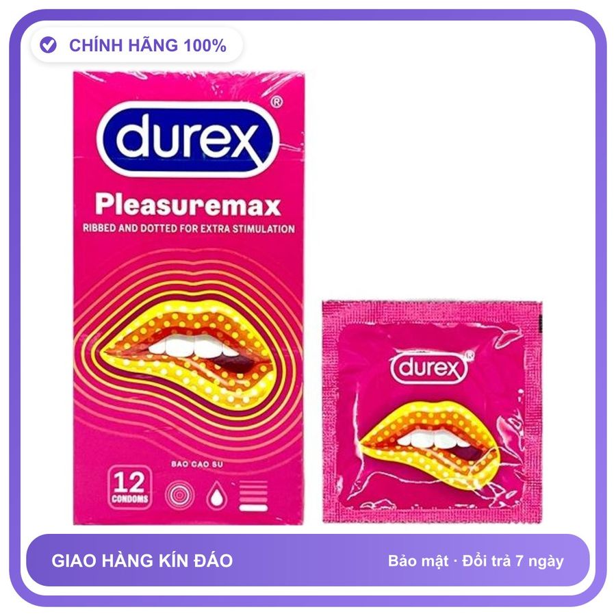 Bao cao su gân nhám DKSH Durex Pleasuremax Hộp 12 cái