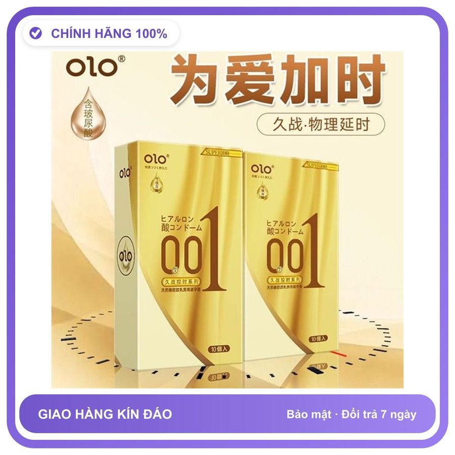Bao cao su gân nhám OLO Superior Vàng Gân Hộp 10 cái