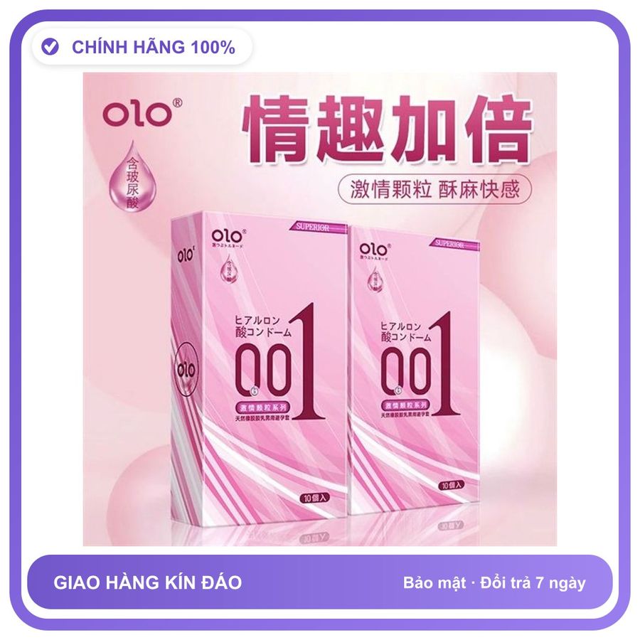 Bao cao su gân nhám OLO Superior Hồng Nhám Hộp 10 cái