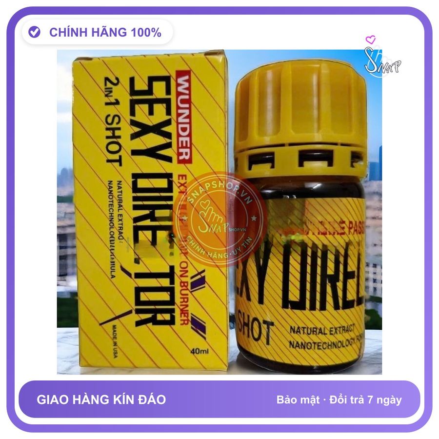 Chai hít tăng khoái cảm Popper SEXY DIRECTOR 40ml Che Tên Shop Popper Chính Hãng 40ml USA, Dòng Cao Cấp Cực Mạnh Phê Lâu, Chống Lờn