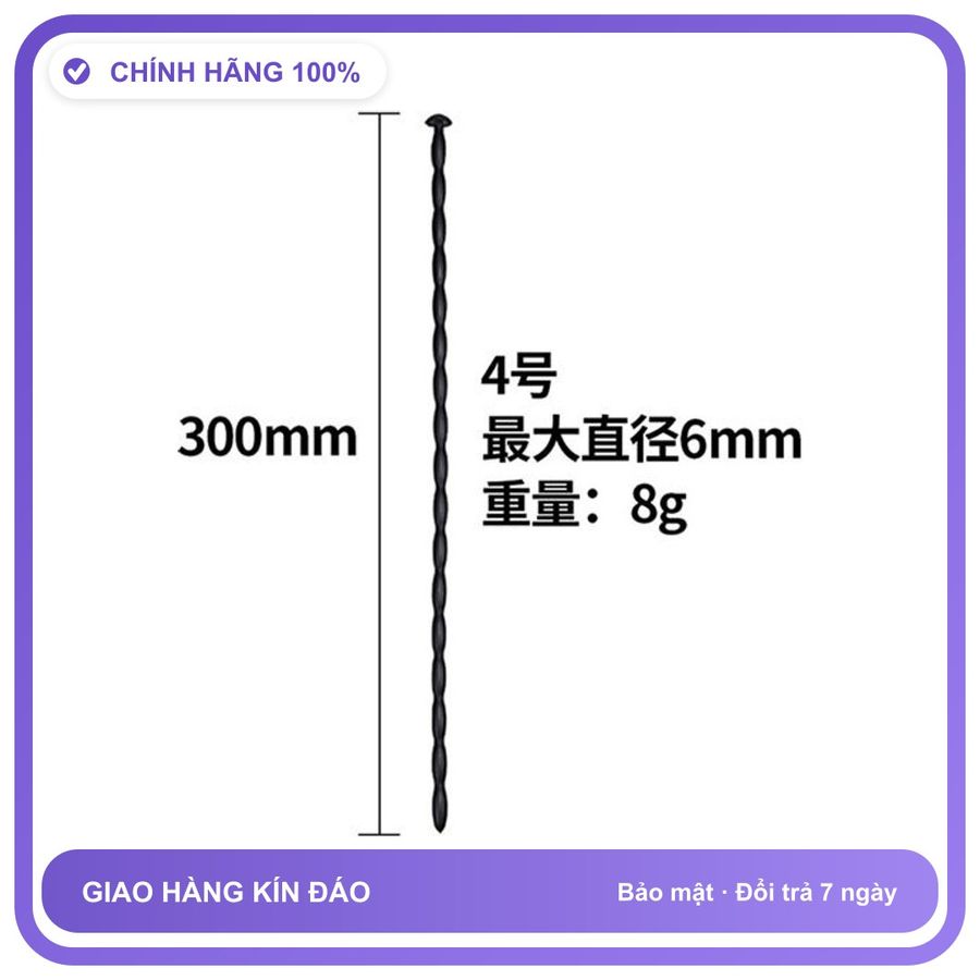 BDSM Thông niệu đạo Silicone Chuỗi Hạt - 6mm