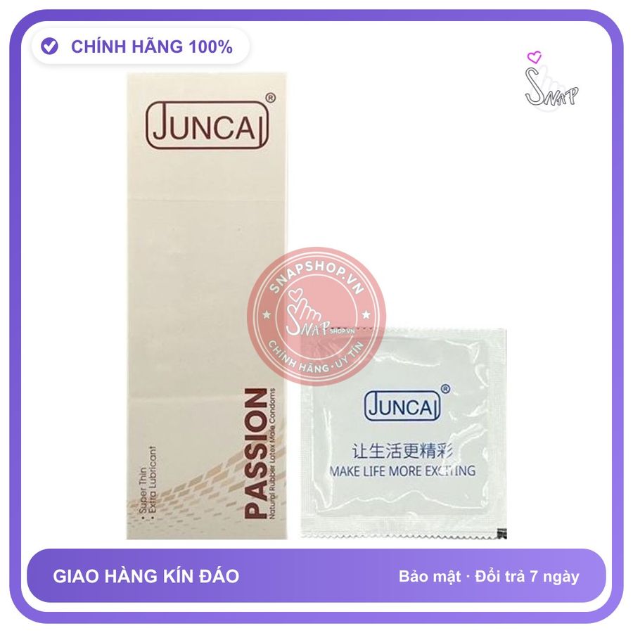 Juncai Passion - Bao cao su siêu mỏng kéo dài thời gian 50 cái Chính Hãng Giao Kín