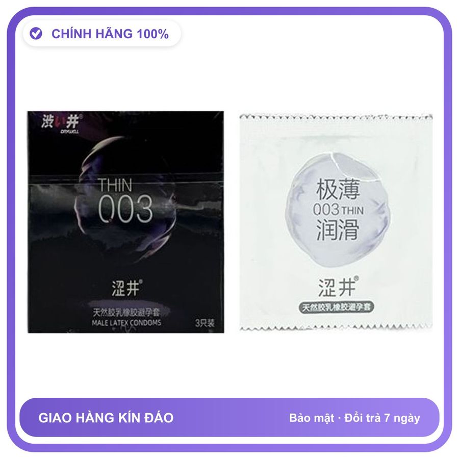 Bao cao su siêu mỏng DryWell Ultra Thin 003 C-10 Hộp 3 cái