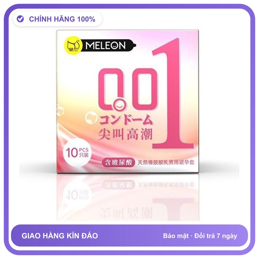 Bao cao su siêu mỏng Meleon Square 001 - Screaming Orgasm Hồng Nhạt Hộp 10 cái