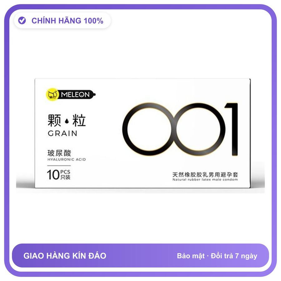 Bao cao su siêu mỏng HA 001 Meleon Grain Hộp 10 cái