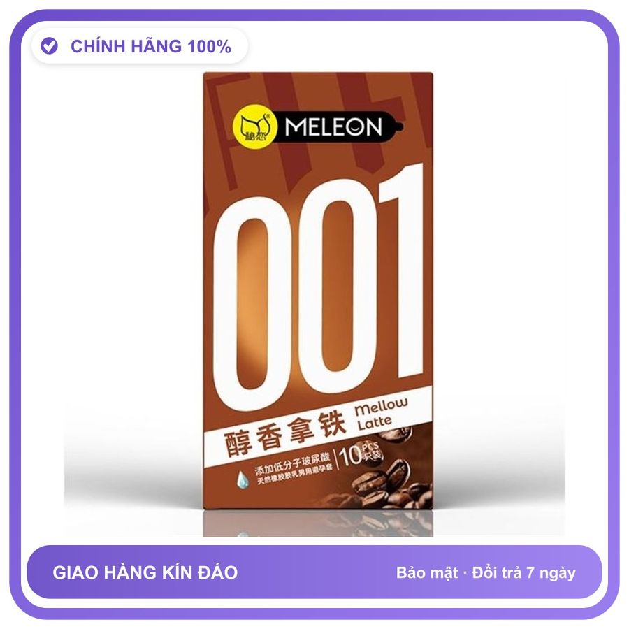 Bao cao su siêu mỏng Meleon Ultra Thin 001 - Mellow Latte Nâu Hộp 10 cái