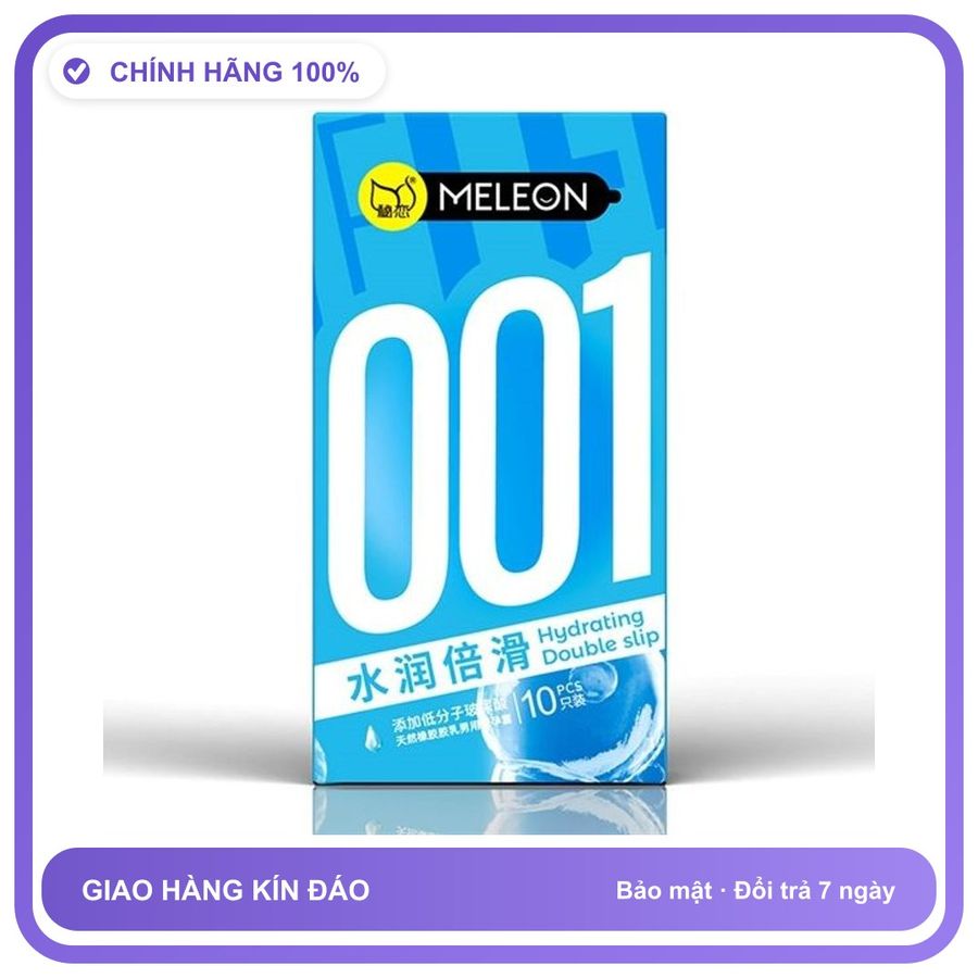 Bao cao su siêu mỏng Meleon Ultra Thin 001 - Hydrating Double Xanh Hộp 10 cái