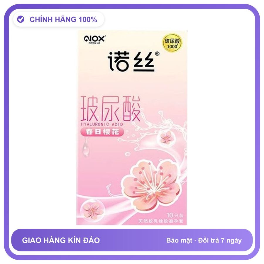 Bao cao su siêu mỏng HA Nox Ultra Thin Cherry Blossom Hộp 10 cái