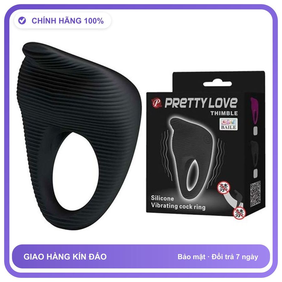 Vòng đeo kéo dài thời gian tăng kích thích rung dùng pin Pretty Love Thimble