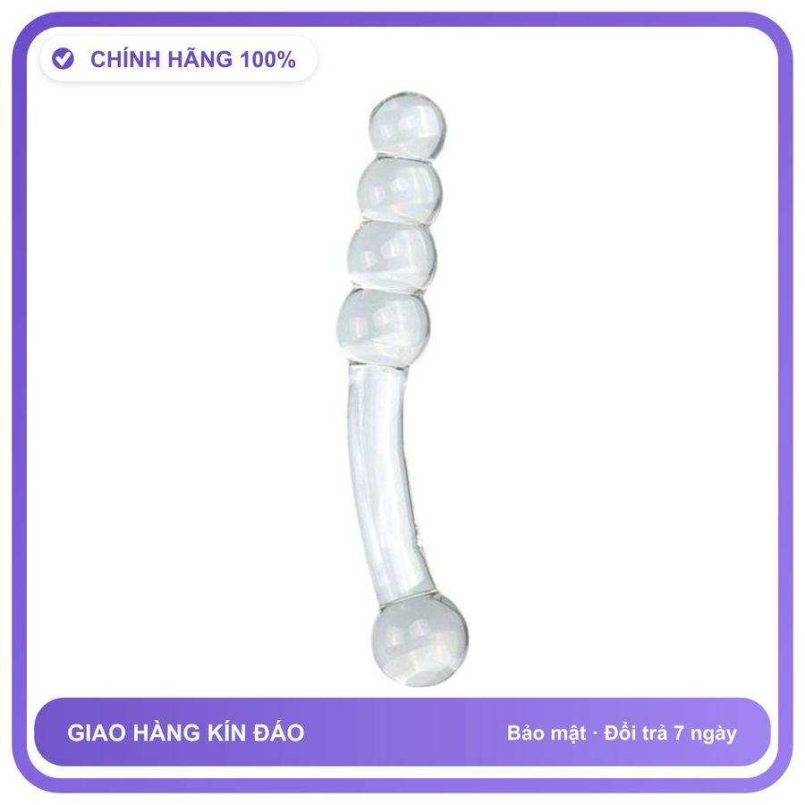 Dương vật giả Thủy Tinh 3 Cm D 4 Bi Cong
