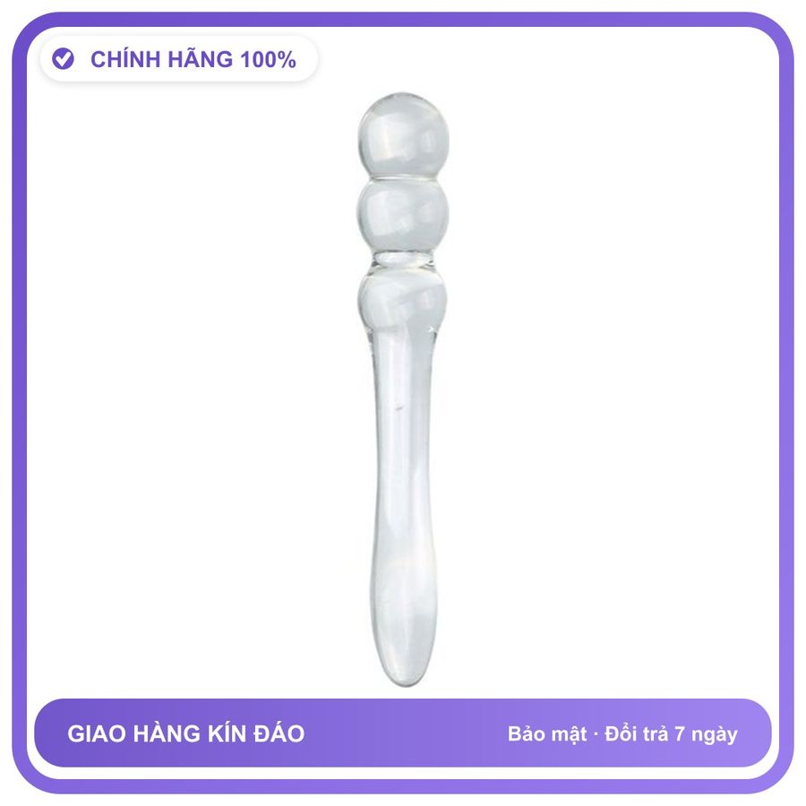 Dương vật giả Thủy Tinh 3 Cm B 3 Bi Thẳng