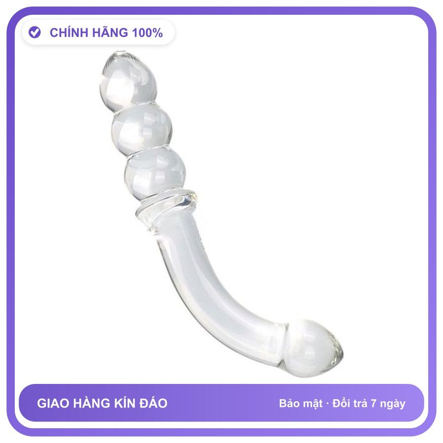 Dương vật giả Thủy Tinh 3 Cm A 3 Bi Cong