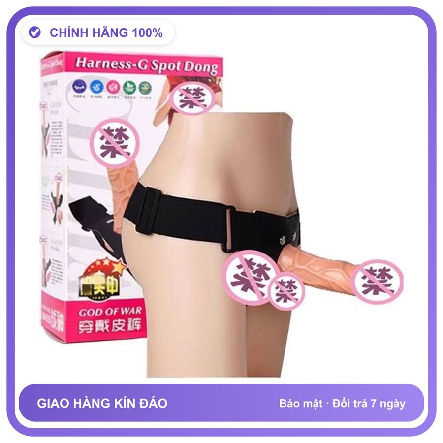 Dương vật giả Đeo Dây Rỗng rung dùng pin God Of War