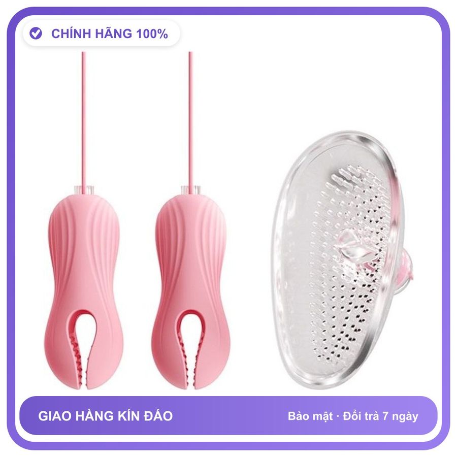 Kẹp ngực rung sạc USB MizzZee Milk Clip Tongue Licking
