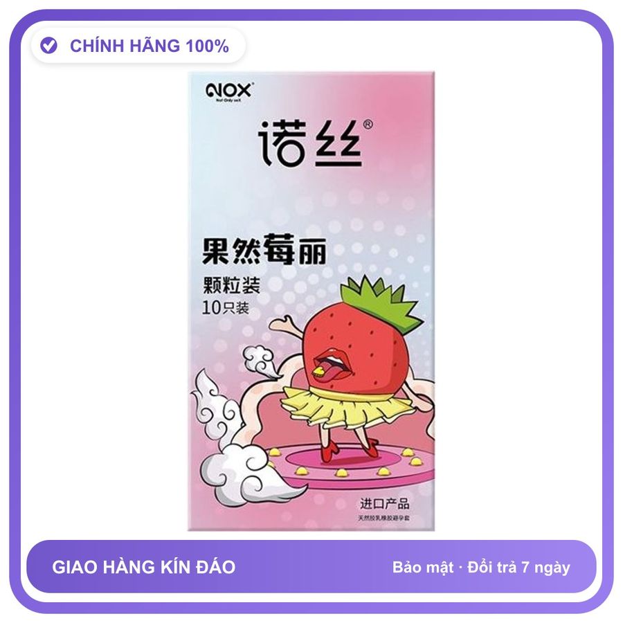 Bao cao su hương thơm Nox Sure Enough Strawberry Hộp 10 cái