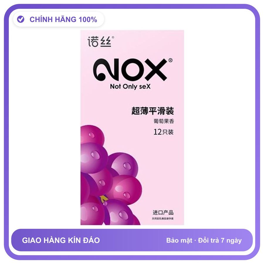 Bao cao su hương thơm Nox Fruity Grape Hộp 12 cái