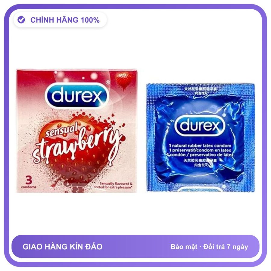 Bao cao su hương thơm DKSH Durex Strawberry Hộp 3 cái