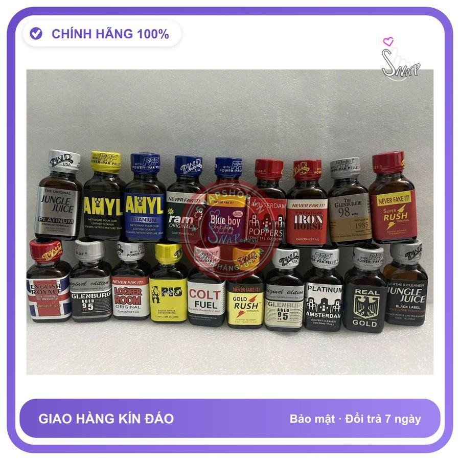 Chai hít tăng khoái cảm Popper PPF 30ml Popper 30ml USA, lấy ngẫu nhiên, Shop sẽ chọn mẫu cực mạnh cho khách