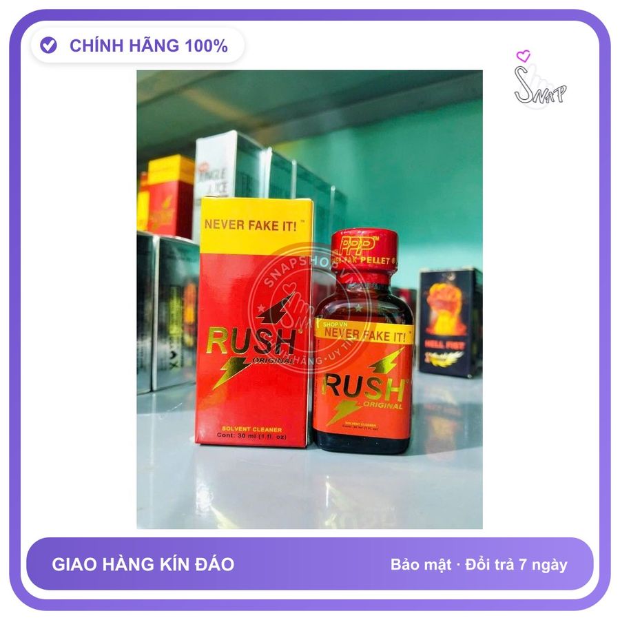 Chai hít tăng khoái cảm Popper RUSH 30ml Popper 30ml USA, Dòng Cực Mạnh, Tác Dụng Tức Thì, Ko nhức đầu,ko bỏng mũi, che tên