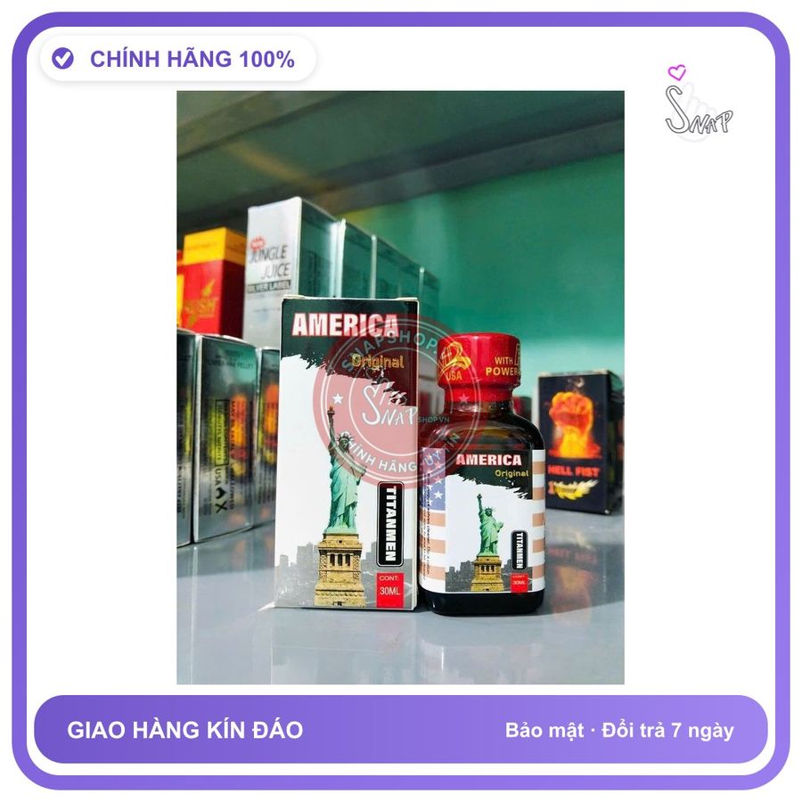 Chai hít tăng khoái cảm Popper AMERICA 30ml popper 30ml usa cực mạnh, không cồn,mùi dịu phê lâu, ko bõng mũi, che tên sp