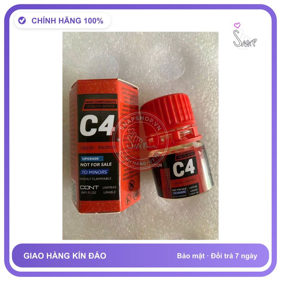 Chai hít tăng khoái cảm Popper C4 20ml Popper 20ml C4 chính hãng usa bao mạnh, che tên sp