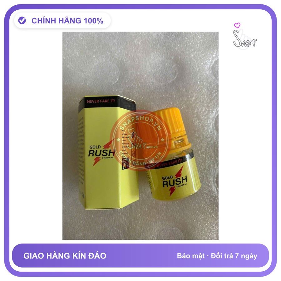 Chai hít tăng khoái cảm Popper GOLD RUSH Popper RUSH 2OML USA cao cấp chính hãng, Mạnh chống lờn, chê tên sp