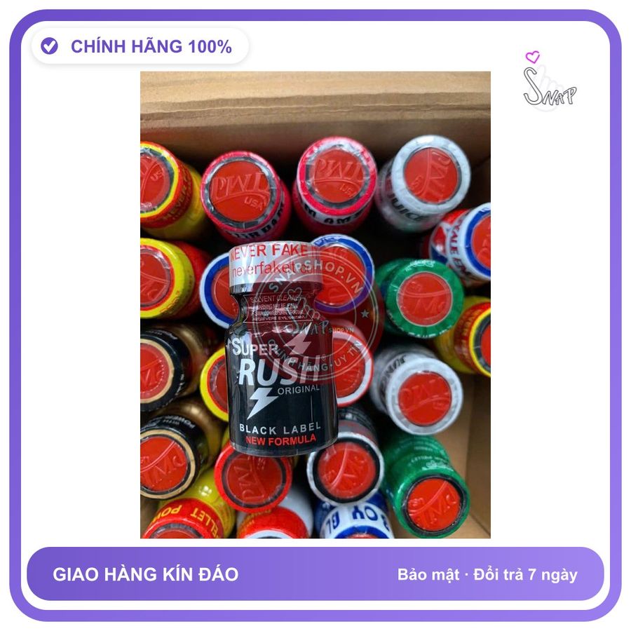 Chai hít tăng khoái cảm Popper SUPER RUSH POPPER 1OML USA RUSH CỰC MẠNH, CHO NGƯỜI LỜN LÂU NĂM,CHE TÊN SP